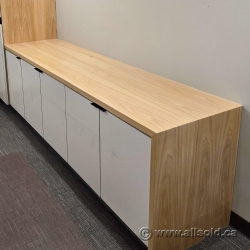 Blonde & White 5 Door Credenza Cabinet